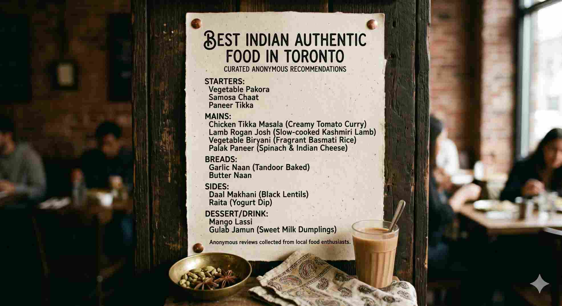 Best Indian Authentic Food Menu in Toronto